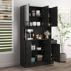 Sleek 6-Door Wardrobe & Kitchen Cabinet in Black