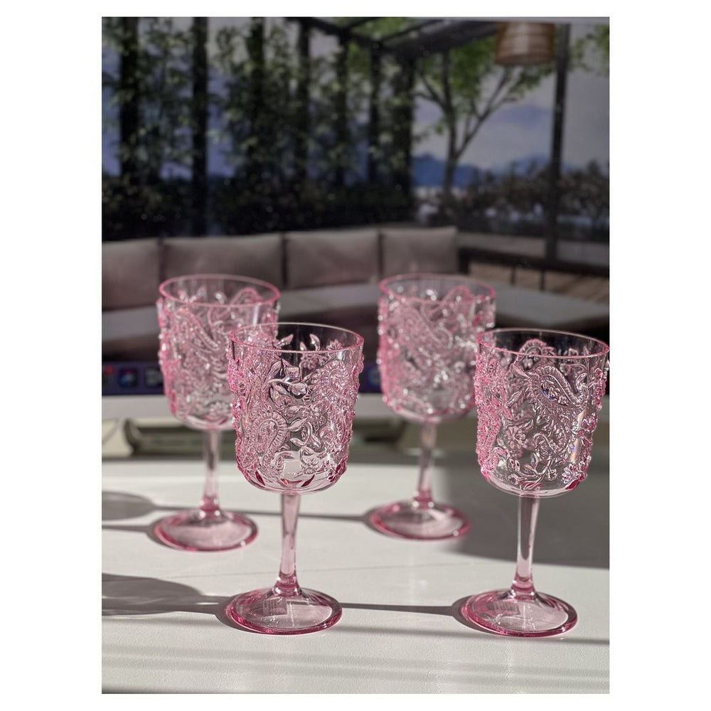 Chic Unbreakable Paisley Wine Glasses - Set of Four