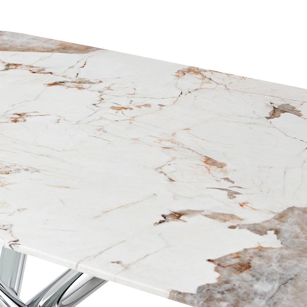 Chic Marble-Top Dining Table