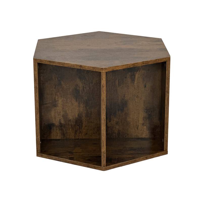 Chic Hexagon Wood Coffee & Side Table Set