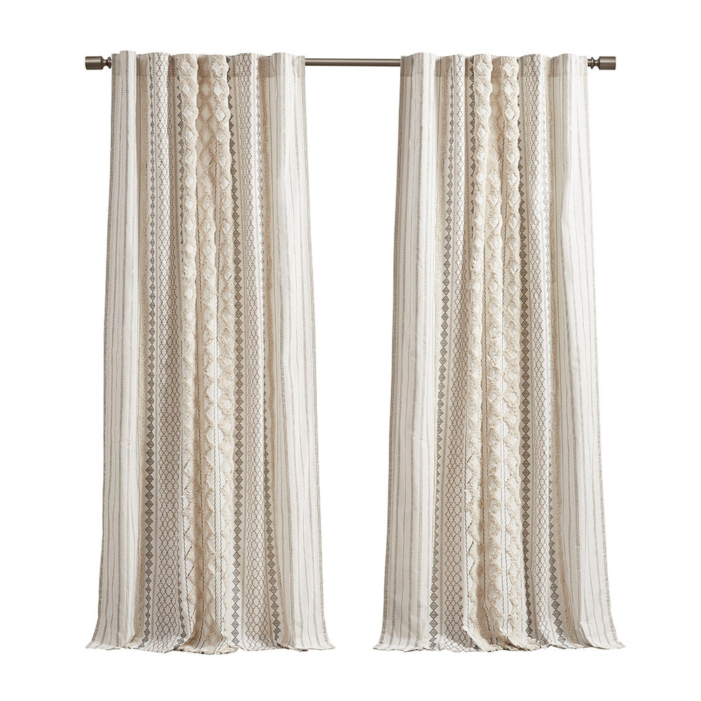 Chic Chenille Stripe Curtain Panel