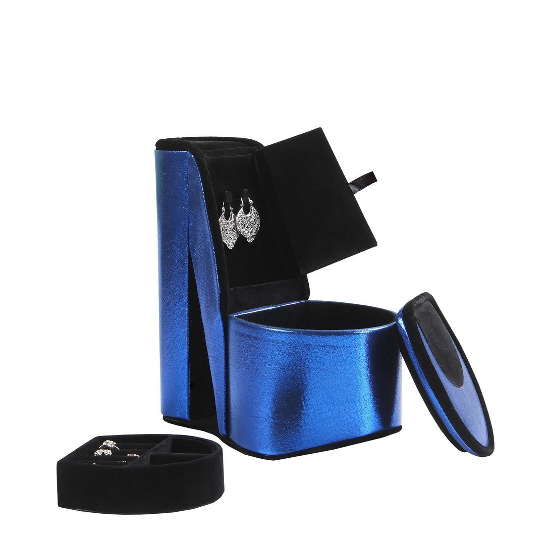 Chic Hidden Gem Jewelry Box in Blue Velvet