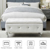 Chic Crystal Button Storage Bench