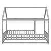 Cozy House-Style Twin Bed with Guardrails in Grey