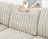 Cozy Khaki U-Shaped Sofa Bed with USB & Storage