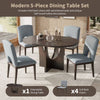 Cozy Expandable Dining Set with Removable Leaf in Espresso and Gray