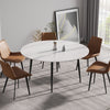 Chic Modern Round Black Metal Dining Table for Six