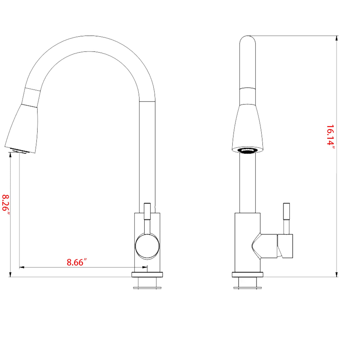 Sleek Pull-Down Kitchen Faucet with Sprayer