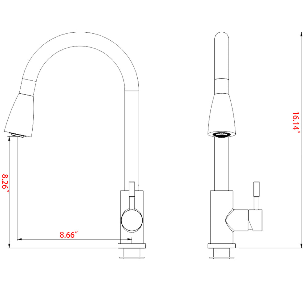 Sleek Pull-Down Kitchen Faucet with Sprayer