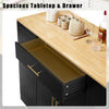 Stylish Kitchen Island with Trash Can Storage & Drawer