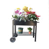 Garden Cart Planter with Wheels - Mobile Elevated Bed for Herbs & Veggies