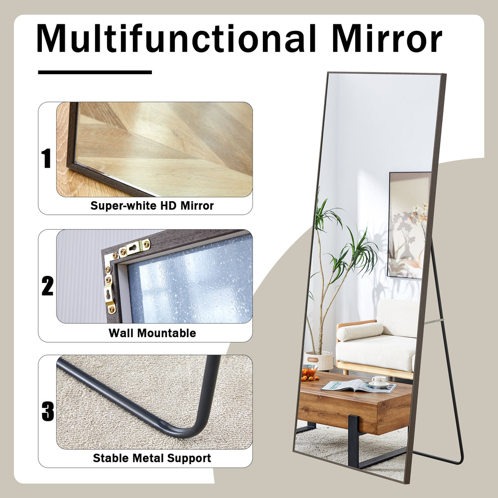 Elegant Full-Length Solid Wood Mirror