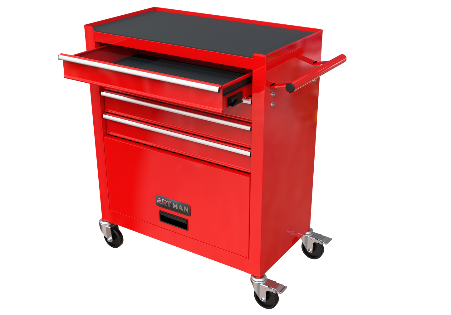 Red Tool Cabinet with Four Drawers and Sets