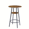 Rustic Charm Bar Stool Duo with Shelf and Backrest