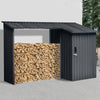 Black Steel Firewood Rack & Shed Duo