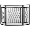 Chic Black Fireplace Screen - Stylish Spark Guard