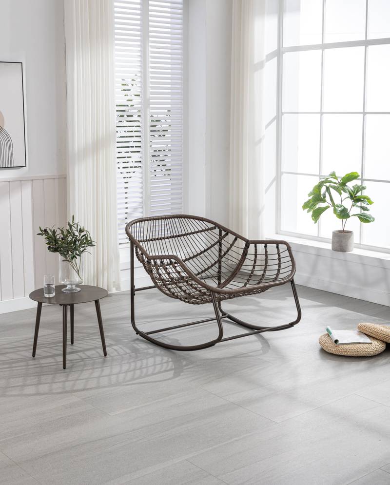 Cozy Rocking Rattan Chair
