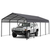 Heavy-Duty Galvanized Metal Carport - Outdoor Storage Canopy for Cars, Boats, and Trucks