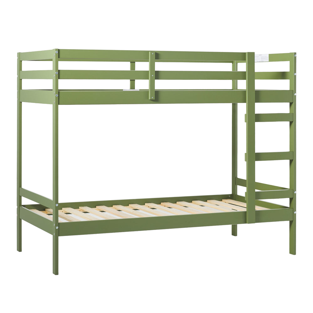 Olive Green Twin Bunk Bed - Stylish & Solid!