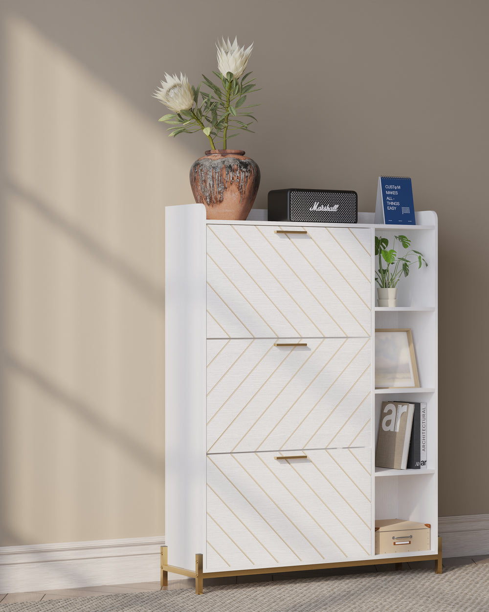 Sleek Shoe Organizer with Hidden Drawers