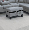 Cozy Taupe Grey Sectional Sofa Set with Storage Ottoman & Cup Holders