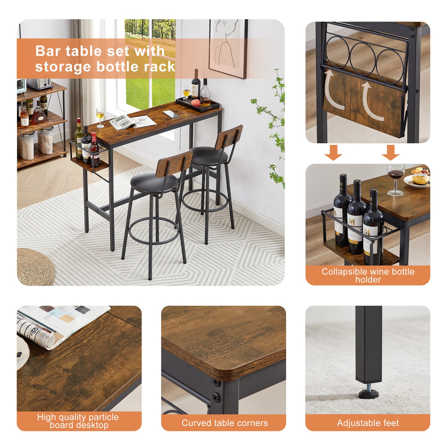 Rustic Wine Bar Table Set