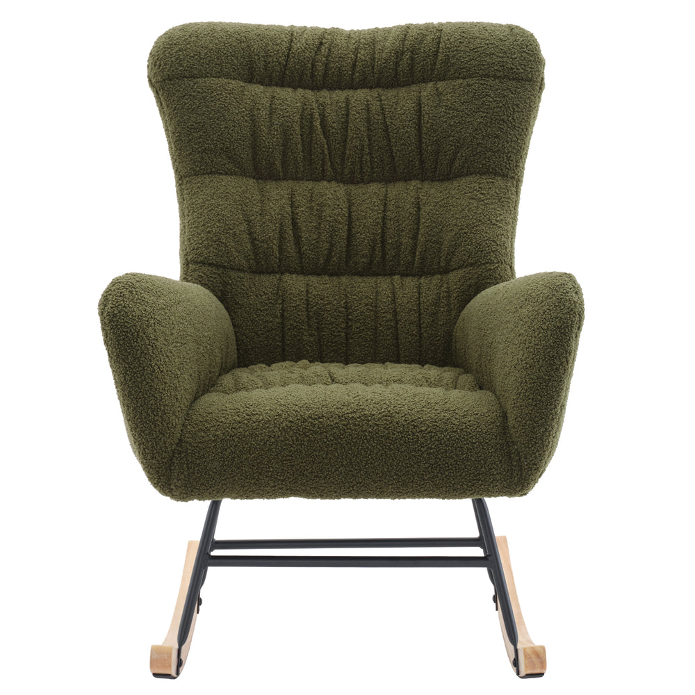 Cozy Teddy Rocking Chair in Dark Green