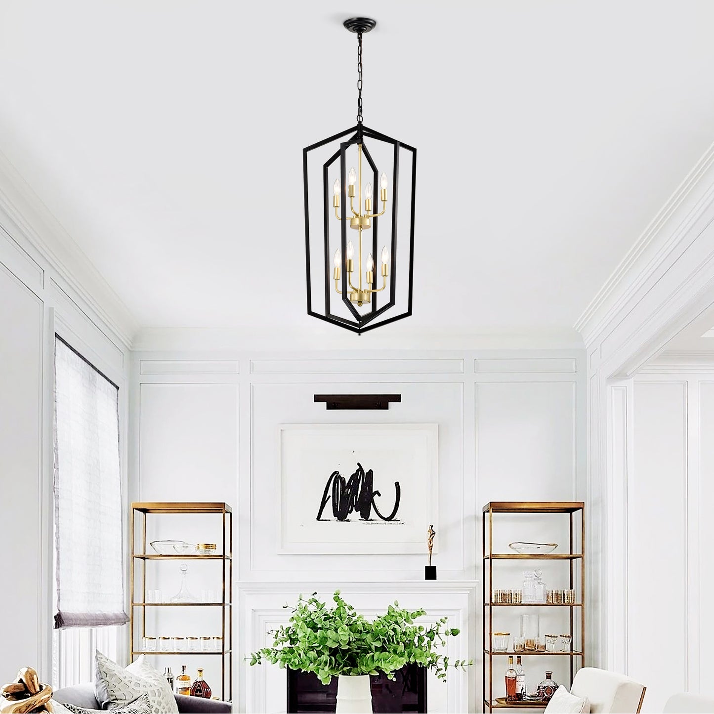 Rustic Black Lantern Chandelier