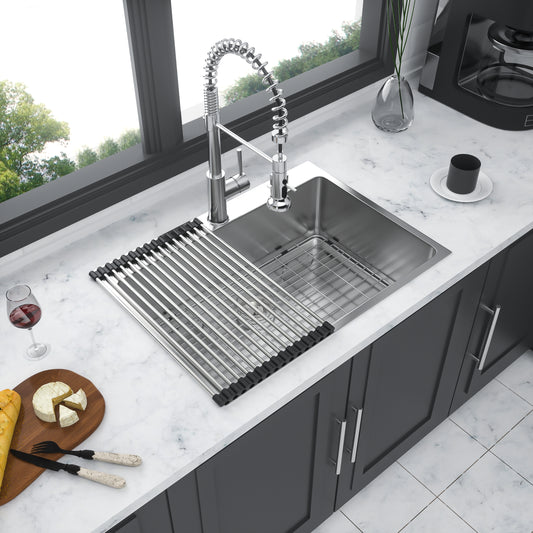 Sleek Stainless Steel Drop-in Kitchen Sink