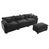 Chic L-Shape Chenille Sofa with Ottoman & Pillows