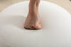 Ivory Velvet Round Ottoman