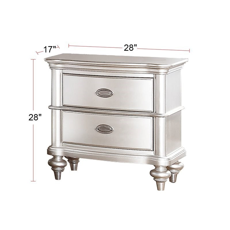 Elegant Glow Nightstand - Classic Design with Two Drawers