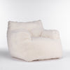 Cozy Teddy Bean Bag Chair in Ivory White