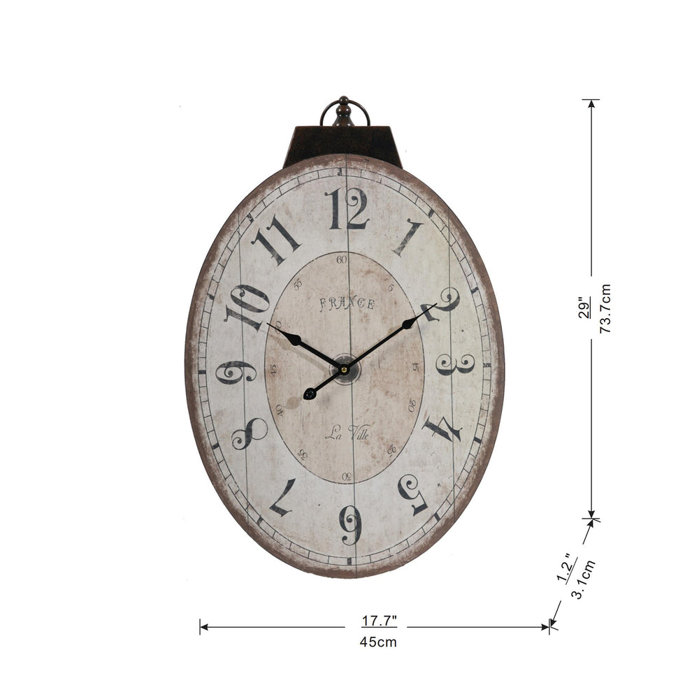 Charming Vintage Oval Wall Clock