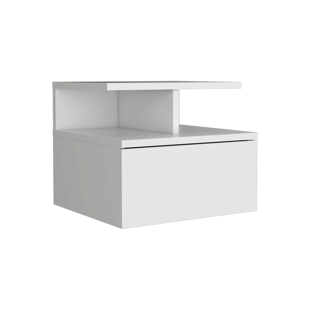 Elevate Wall-Mount Nightstand with Drawer & Shelf