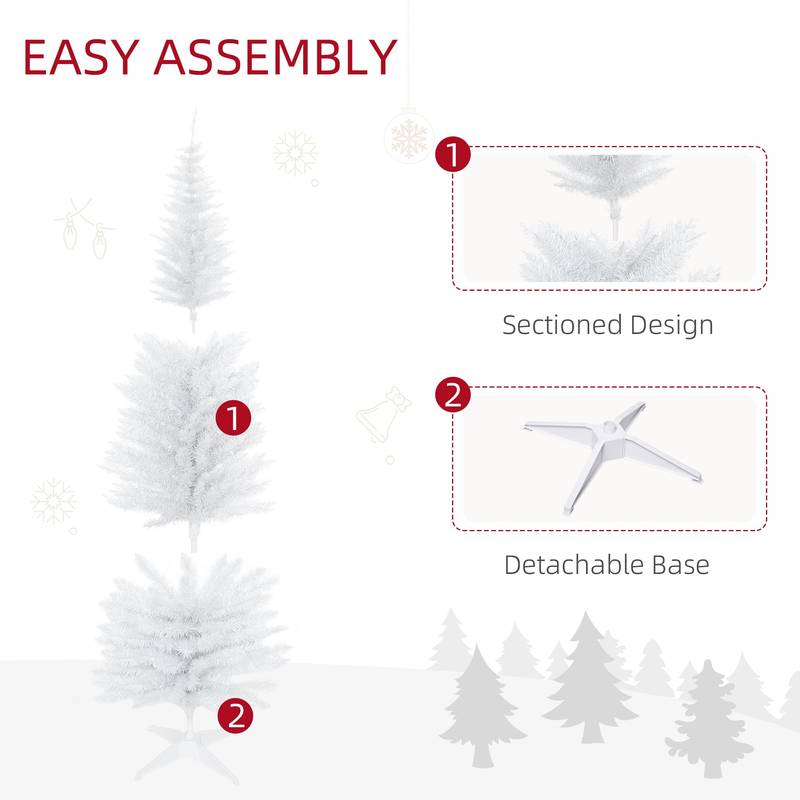 Slim White Pencil Christmas Tree