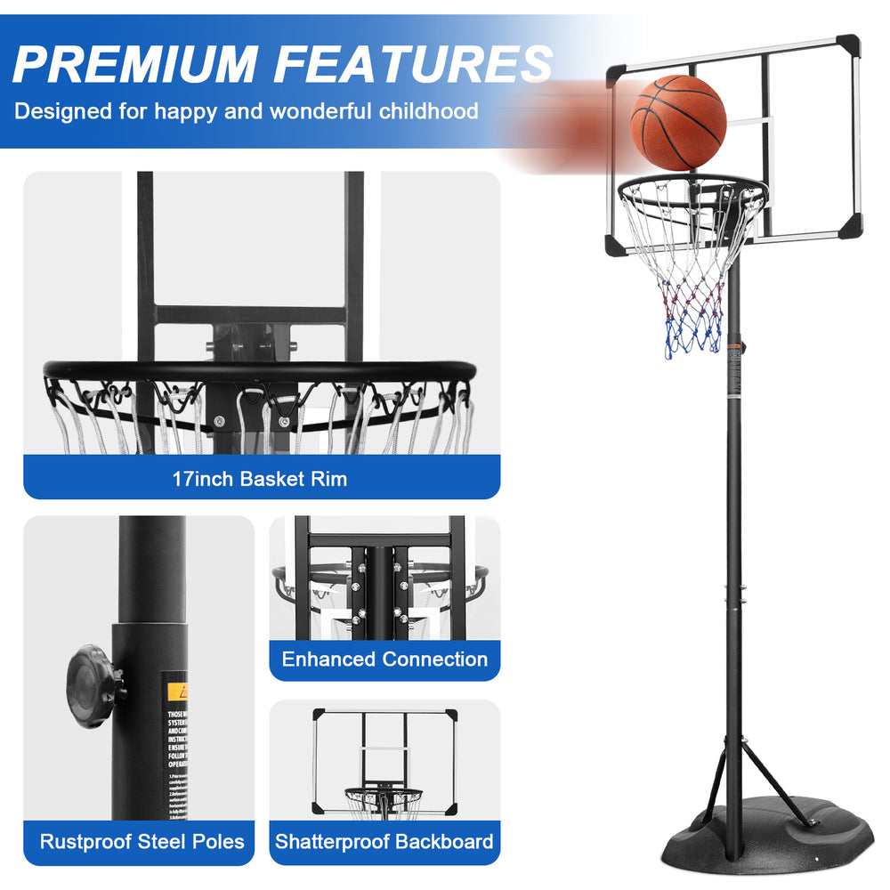 Adjustable Portable Basketball Hoop for All Ages