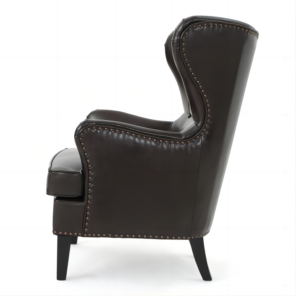 Chic Dark Brown High Back Chair - Luxurious Comfort