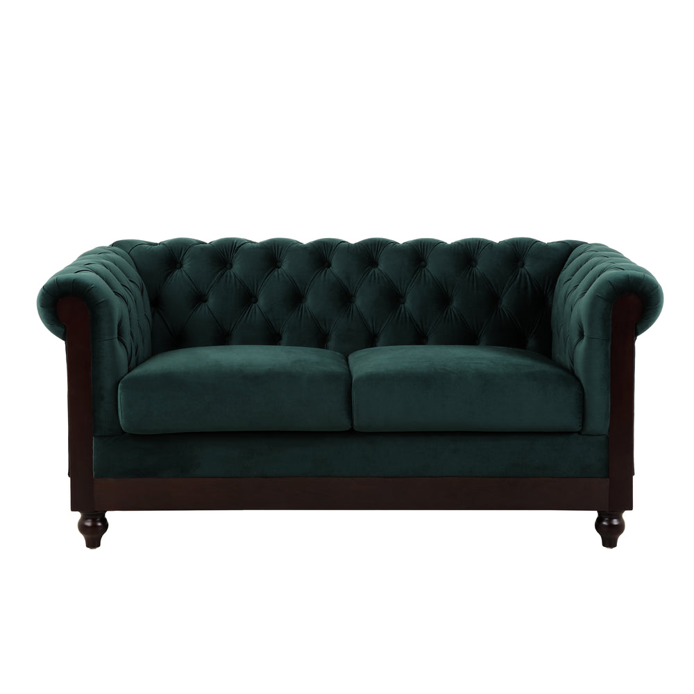 Charming Velvet Chesterfield Loveseat