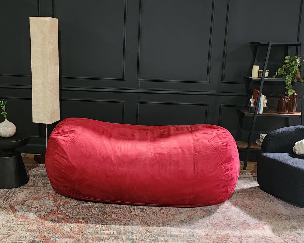 Cozy Red Suede Bean Bag