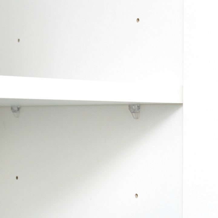 Stylish White Storage Cabinet with Dual Doors and Dividers