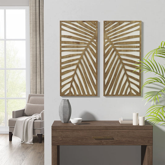 Chic Two-Tone Wood Wall Art Set