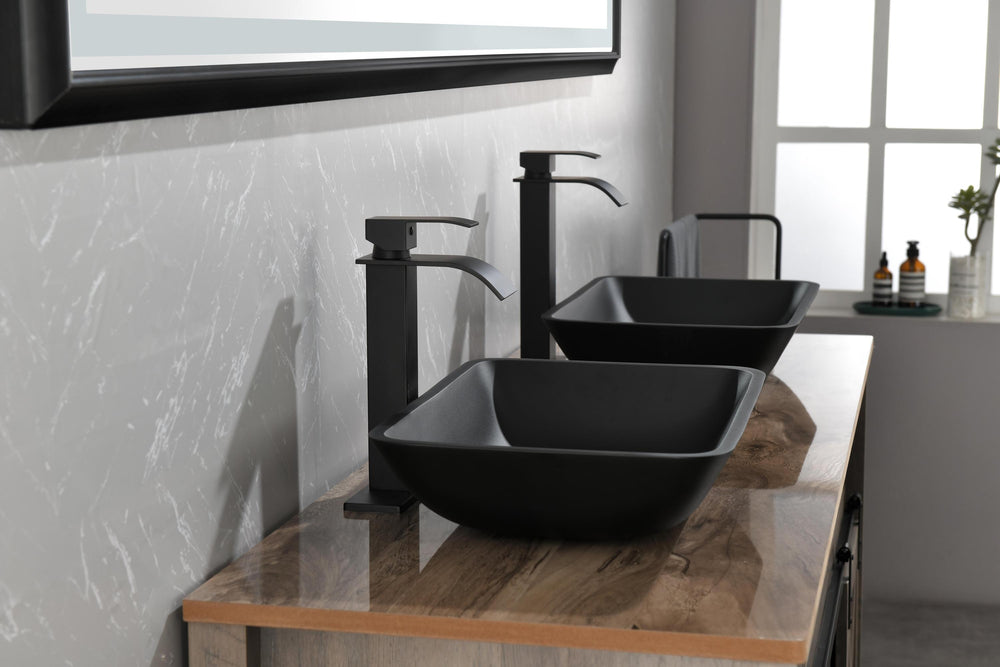 Sleek Black Matte Bathroom Sink Set