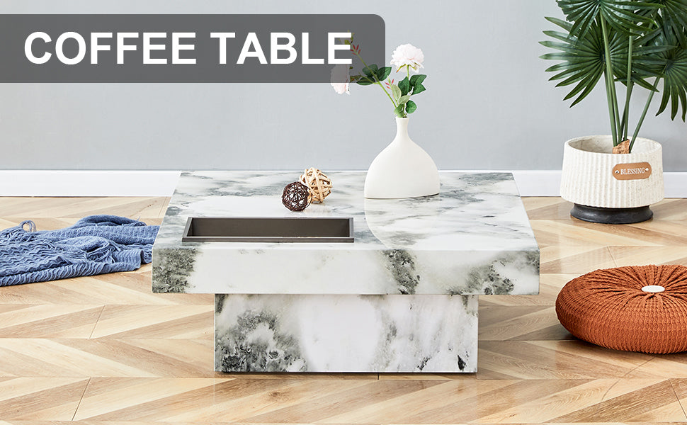 Chic Marble-Style Coffee Table