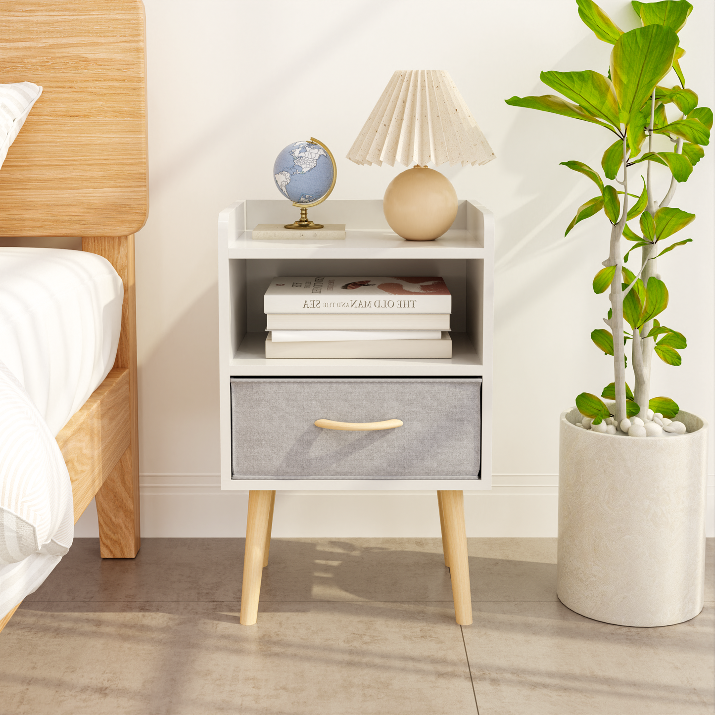 Cozy Collapsible Nightstand with Storage