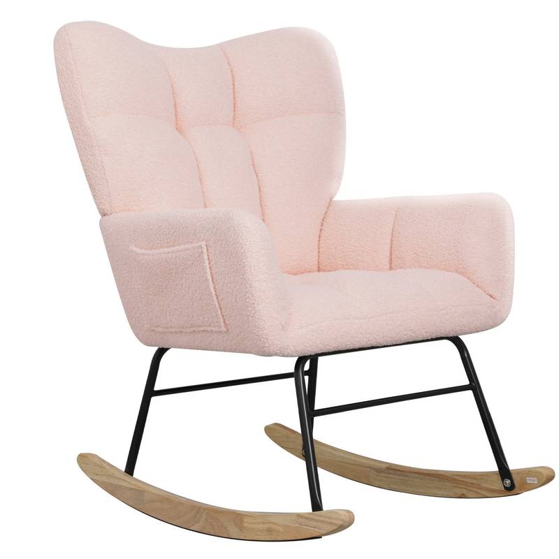 Cozy Pink Teddy Rocker