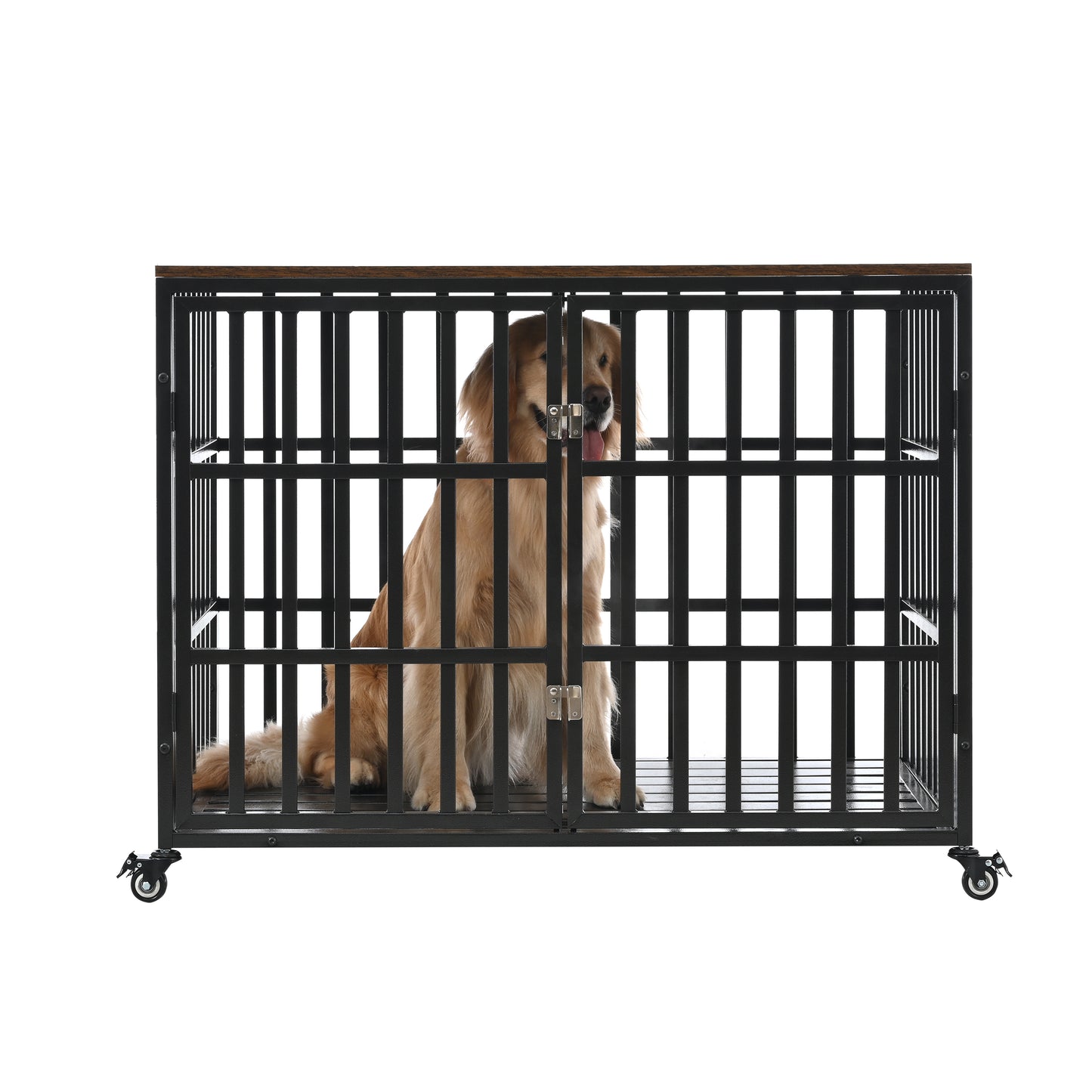 Stylish Heavy Duty Dog Crate with Wheels