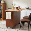 Rolling Retro Kitchen Island with Drop Leaf and Storage