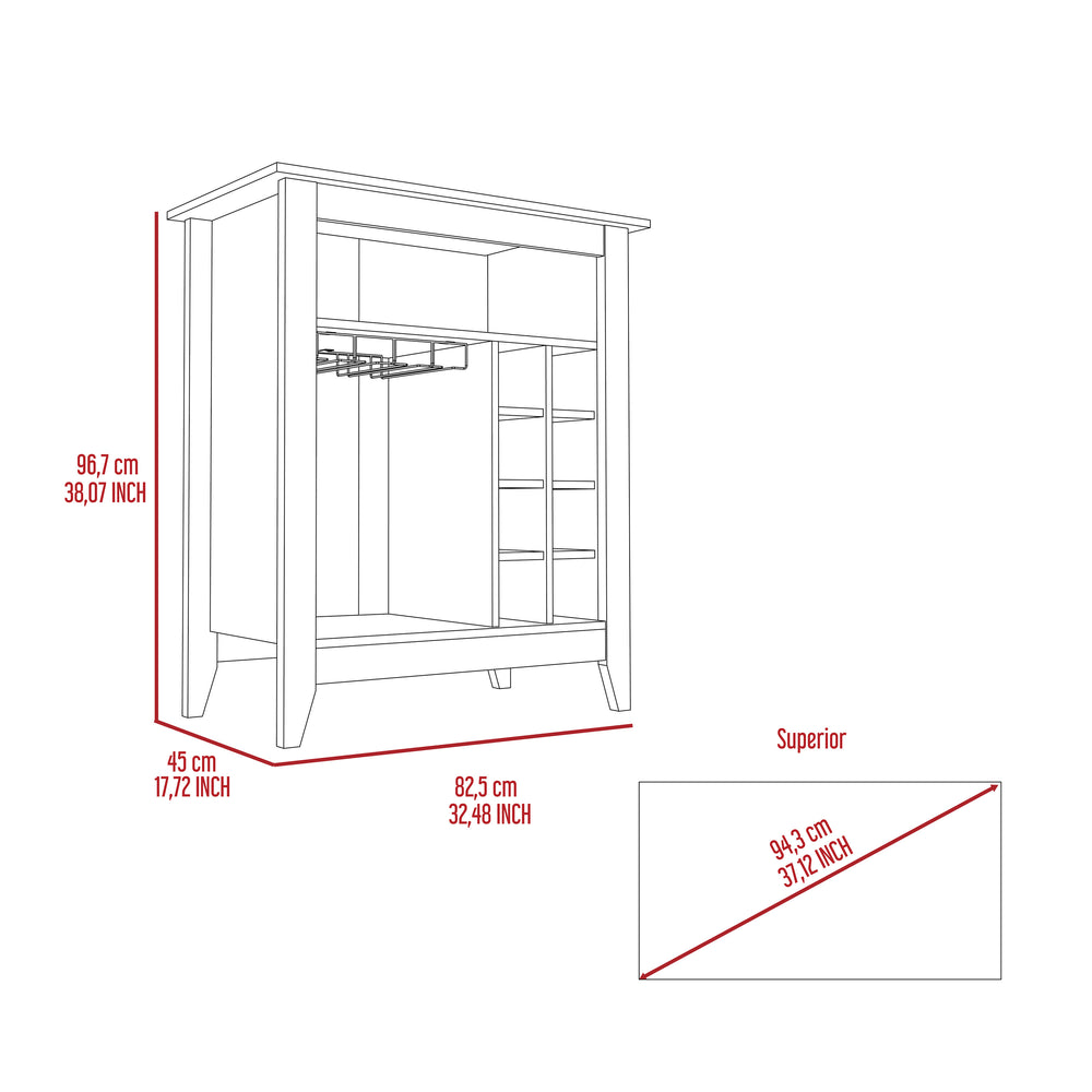 Sleek Black Bar Cabinet with Bottle Storage