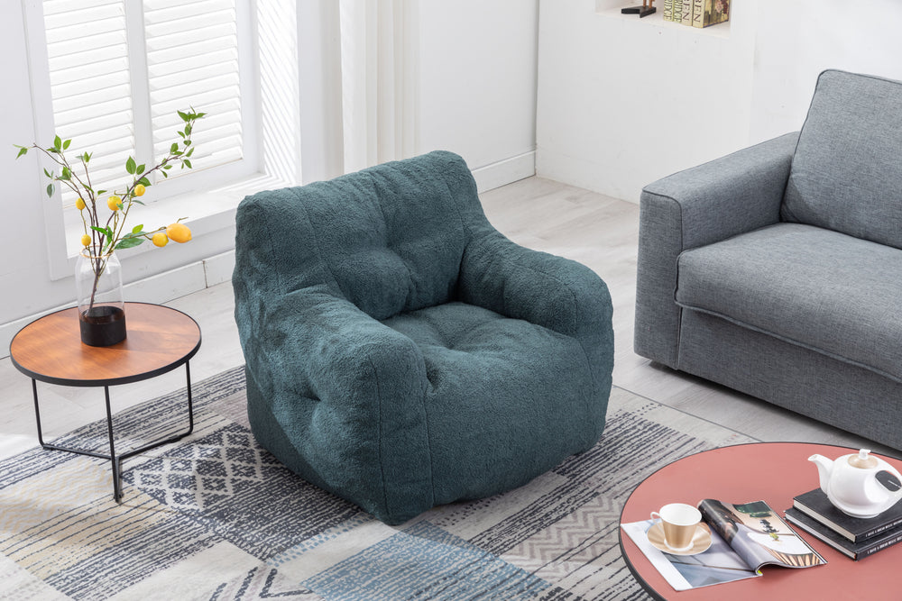 Cozy Green Teddy Bean Bag Chair